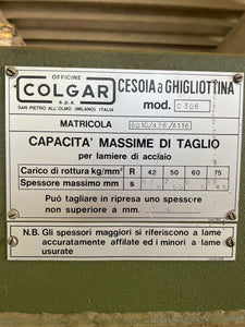 🟩⬜🟥Cesoia Marca Colgar 3000-6/8 mm - Macchinari industria